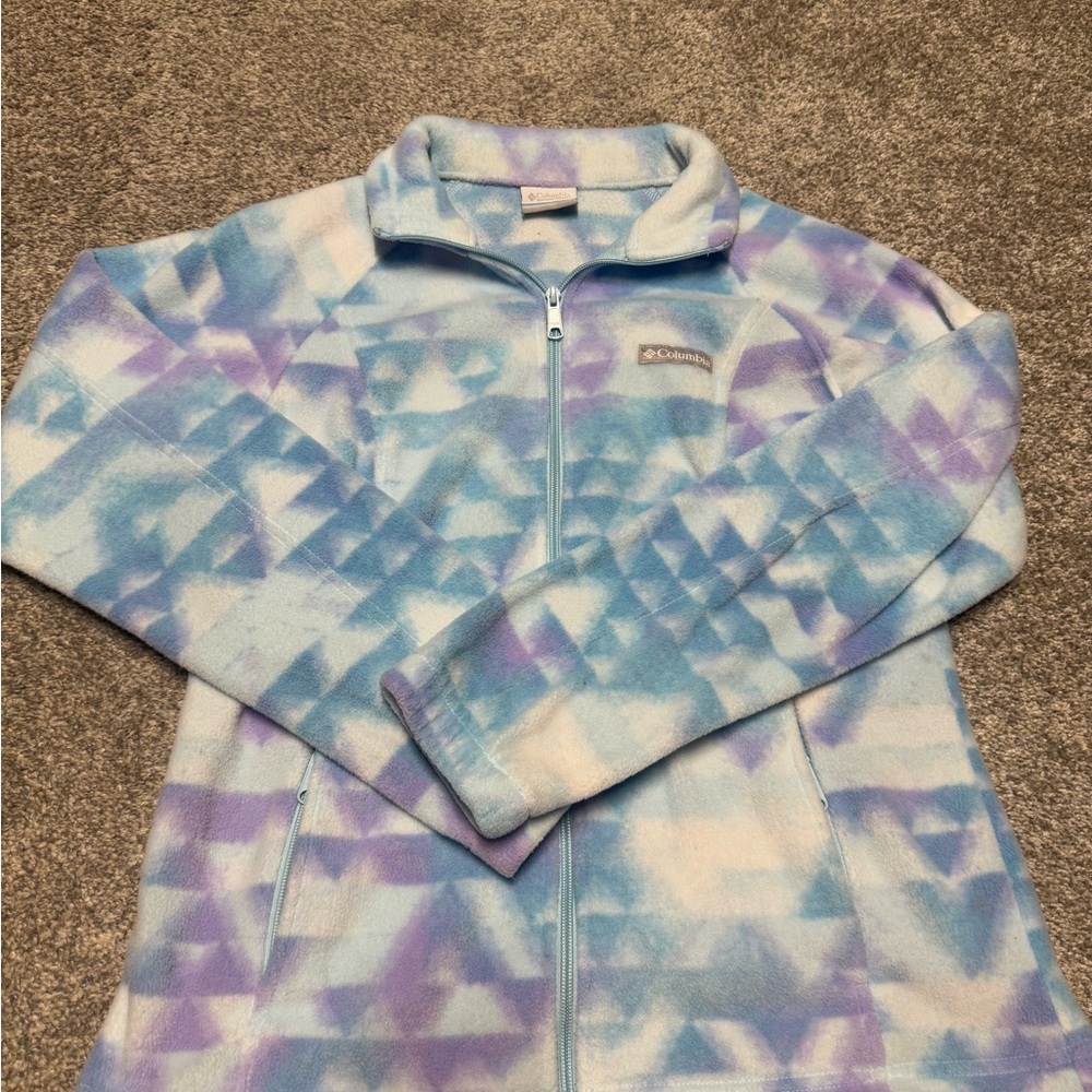 Columbia Sky Blue and Lavender Fleece Jacket